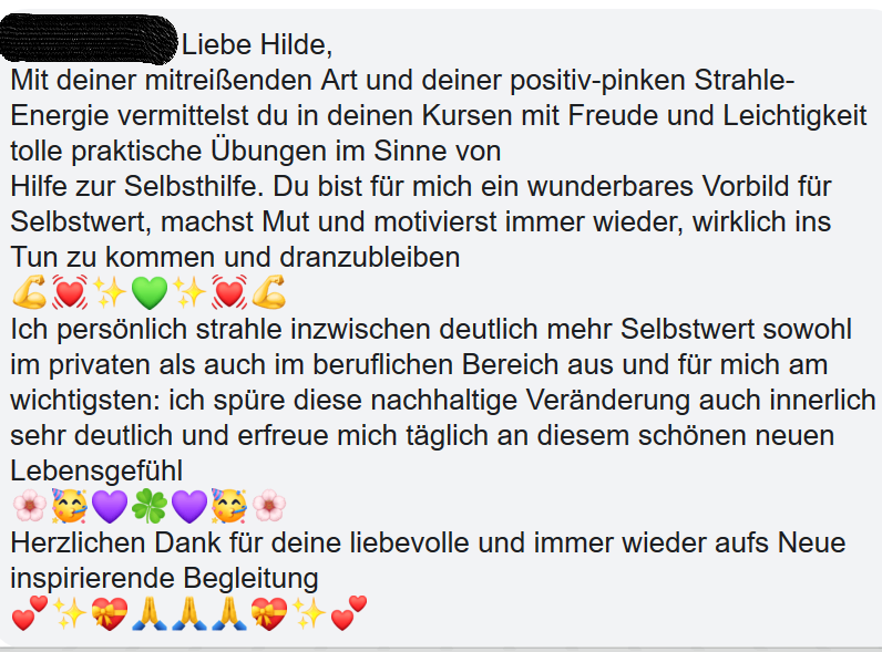 Selbstwertkurs Testimonial